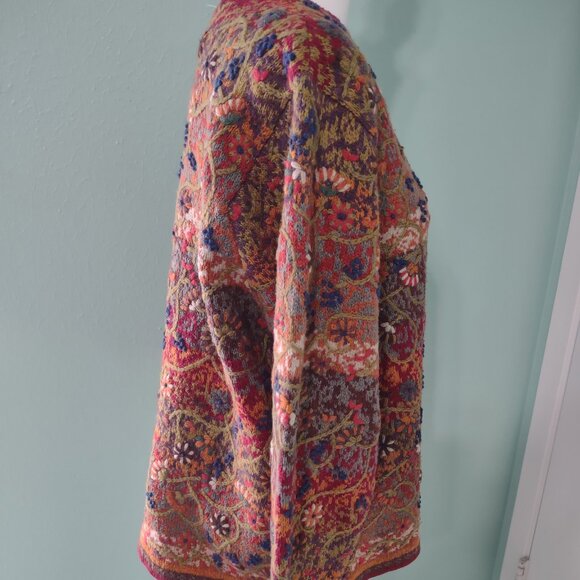 Talbots Multicolor Patterned Cardigan - Picture 6 of 9